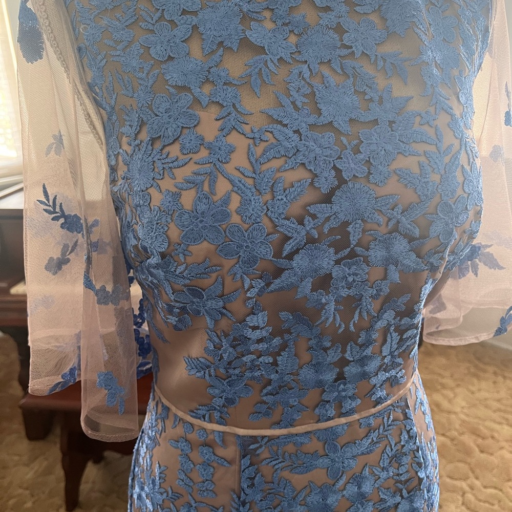 Js Collections Illusion Embroidered Capelet Gown - image 4